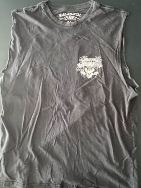 Margaritaville bike week faded black cutoff sleeveless tee men’s M distressed